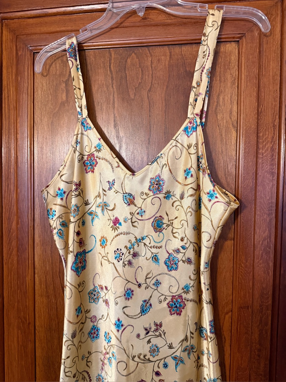 Vintage Floral Satin Kimono Robe & Slip Dress Set By Inner Most - Picture 3 of 13